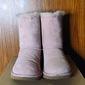UGG Big Girls 5 Light Pink Bailey Bow Boots